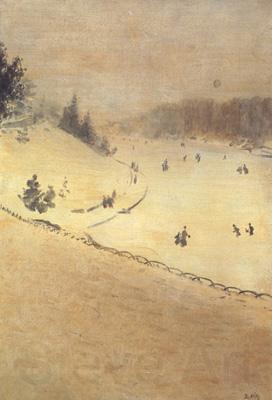 Giuseppe de nittis Field of Snow n.d (nn02) Norge oil painting art